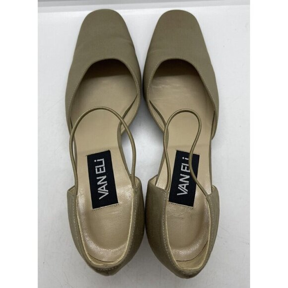 VanEli Beige Square Toe Block Heel Pumps Vintage 90’s Size 7.5N Dress Shoes - Picture 7 of 10
